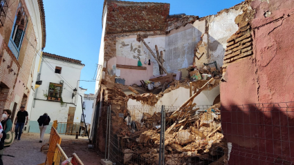 Derrumbe de una vivienda en Zafra
