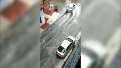 Inundaciones en las calles del centro de Navalmoral de la Mata