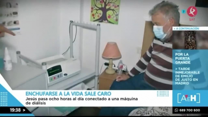 jesús, conectado a máquina de diálisis