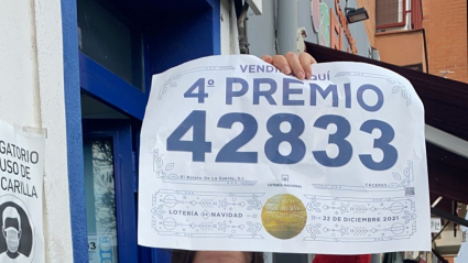 Uno de los cuartos premios se vende en Cáceres