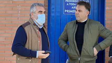 Moreno y Franganillo en la Ciudad Deportiva del Extremadura.