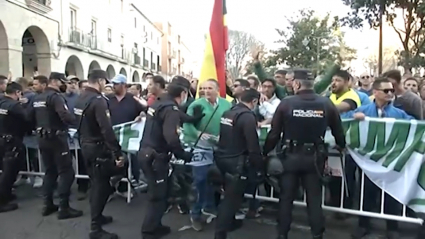 Manifestación de agricultores en Don Benito