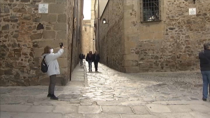 Turistas en Cáceres