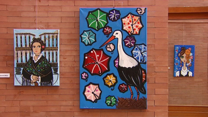 Algunas de las obras de la exposición 'Extremadura en colores'