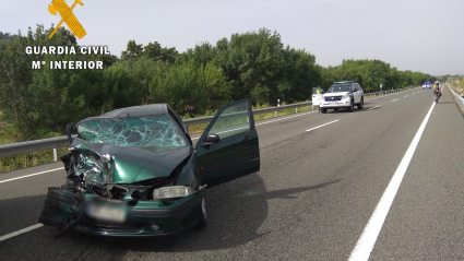 Uno de los vehículos accidentados en el siniestro