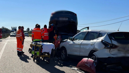 Accidente de tráfico múltiple ermita de Botoa