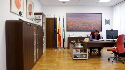 Begoña García Bernal, consejera de Agricultura, en su despacho