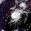 Huracán Laura visto desde el espacio