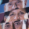 El artista placentino Brea concluye su intervención sobre el muro que representa a 5 placentinos que miran a la pandemia con optimismo.