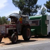 Tractor y remolque del alemán que ha llegado a Torre de Don Miguel