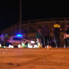 Control policial durante la celebración de un 'botellón' en Badajoz