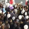Lanzamiento de globos por Saúl, jugador del San Roque
