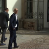 Los promotores de la mina de litio a su llegada al Ayuntamiento de Cáceres