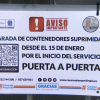 Cartel basura puerta a puerta en Cáceres
