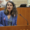 Irene de Miguel durante la sesión de investidura de María Guardiola