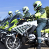 Agentes de la escuela de tráfico de la Guardia Civil en Mérida