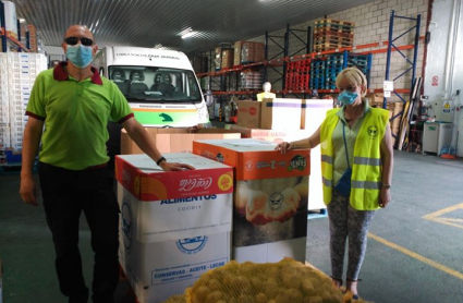 Voluntarios de la delegación placentina del Banco de Alimentos.