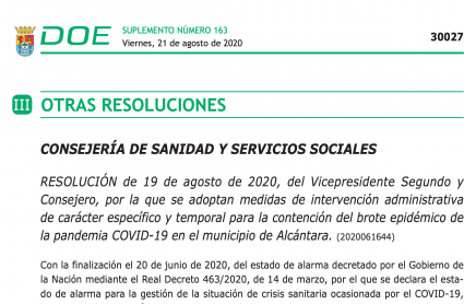 Doe sobre el aislamiento de Alcántara