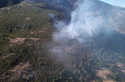 Vista aérea del incendio 