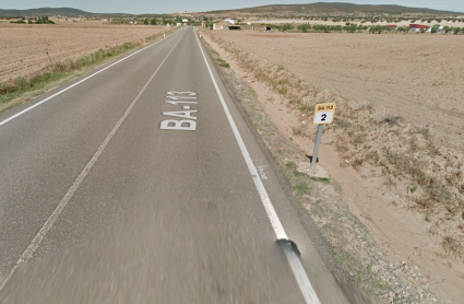 Carretera EX-113 en Quintana de la Serena