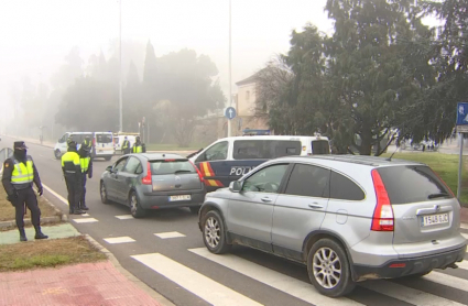 Control de la policía nacional esta mañana en Badajoz 