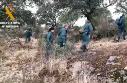 Equipos de la Guardia Civil en el dispositivo de búsqueda de Rosalía Cáceres