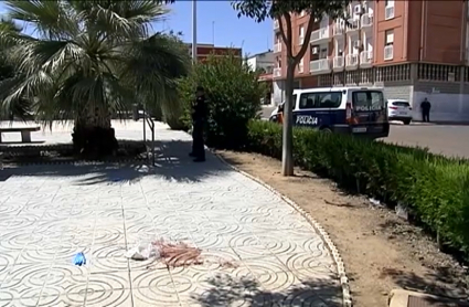 Plaza de Cíjara en Don Benito, lugar donde falleció el hombre, al que dispararon por la espalda.