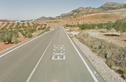 carretera EX-343 cerca de Hornachos