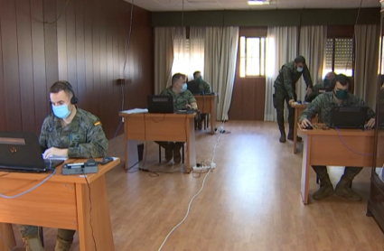Trabajo de los rastreadores militares en la Base General Menacho 