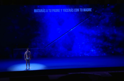 Momento de la representación de Edipo