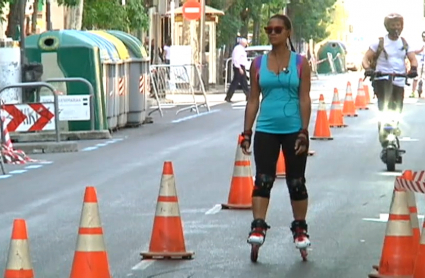 Mujer en patines