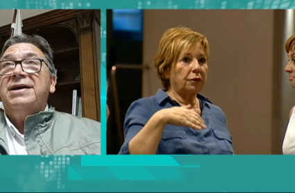 Momento de la entrevista a José María Ramírez, alcalde de Almendralejo