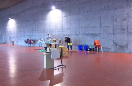 Imagen del `vacunódromo´ desmantelado en el Palacio de Congresos de Badajoz 