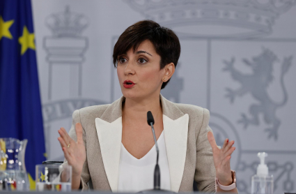 La ministra portavoz, Isabel Rodríguez, en rueda de prensa posterior al Consejo de Ministros