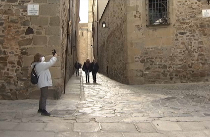 Turistas en Cáceres