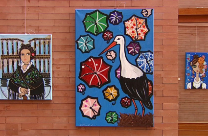 Algunas de las obras de la exposición 'Extremadura en colores'