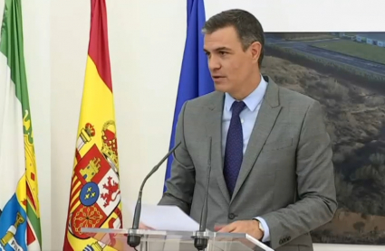 Pedro Sánchez, durante la presentación de la gigafactoría de Navalmora