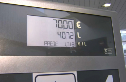 Precio del carburante en una gasolinera