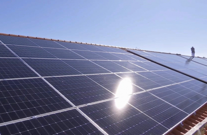 Placas solares de una comunidad energética de Mérida